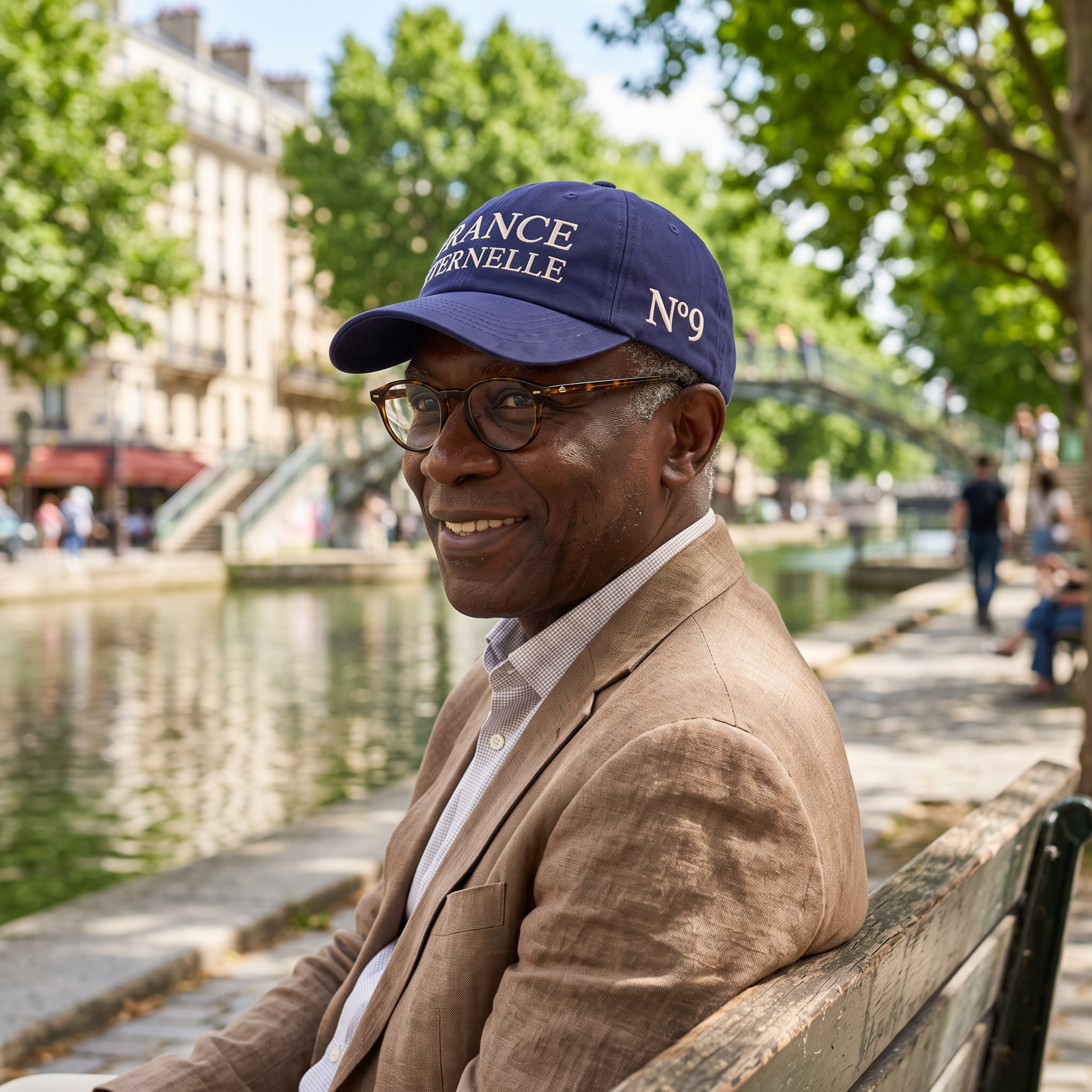 Casquette brodée Fière Mine bleu marine — vue de profil